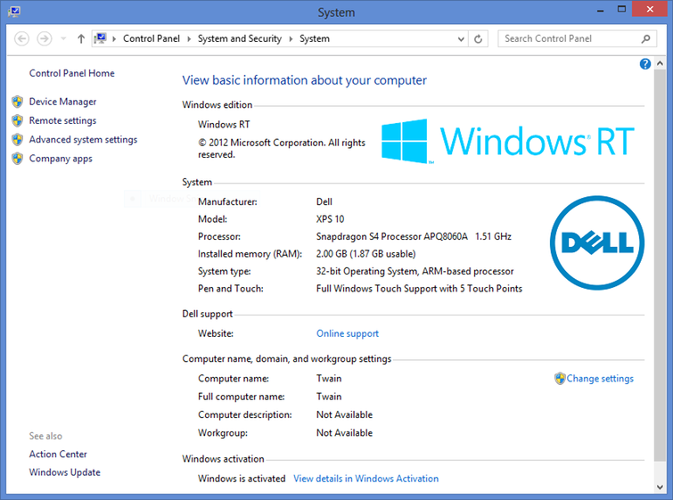 Windows RT is a 32-bit operating system on an ARM-based processor.